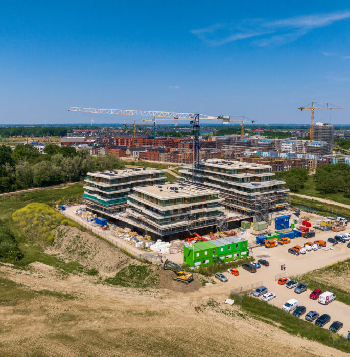 Dronebeeld van nieuwbouwproject Loyd