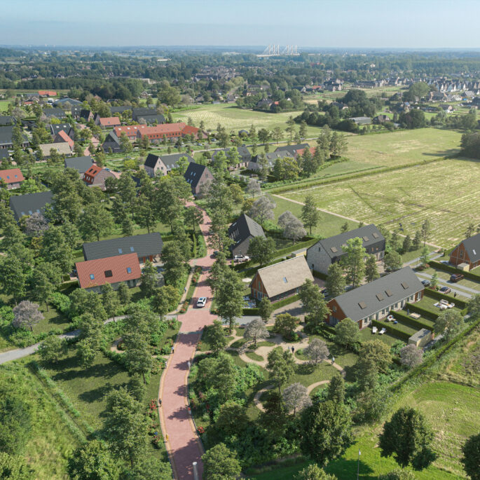 Vogelvlucht Hoge Woerd Ewijk