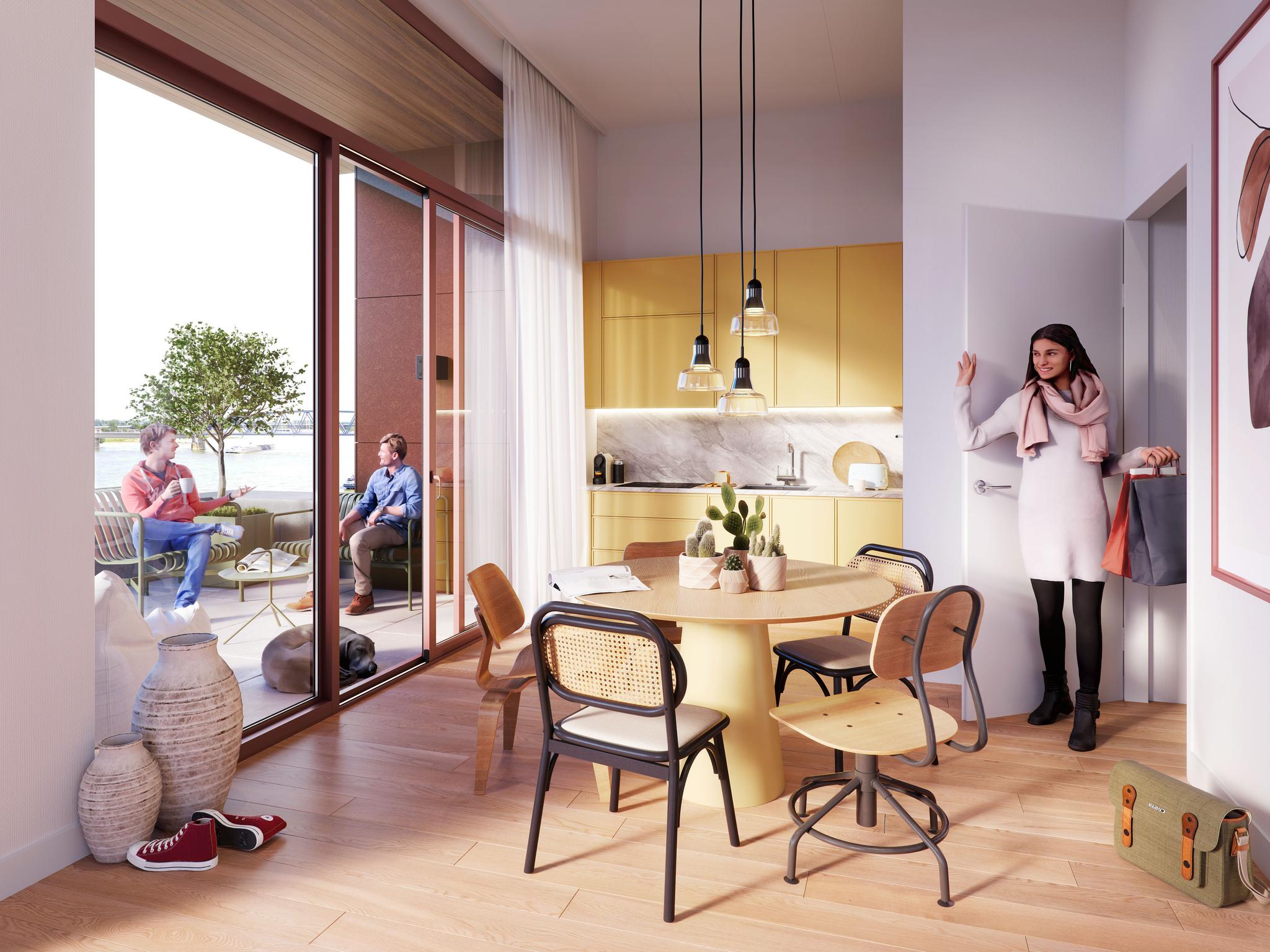 Nieuw 1A 2kamer appartement Gebouw F Interieur 42 bnr 401 Keuken