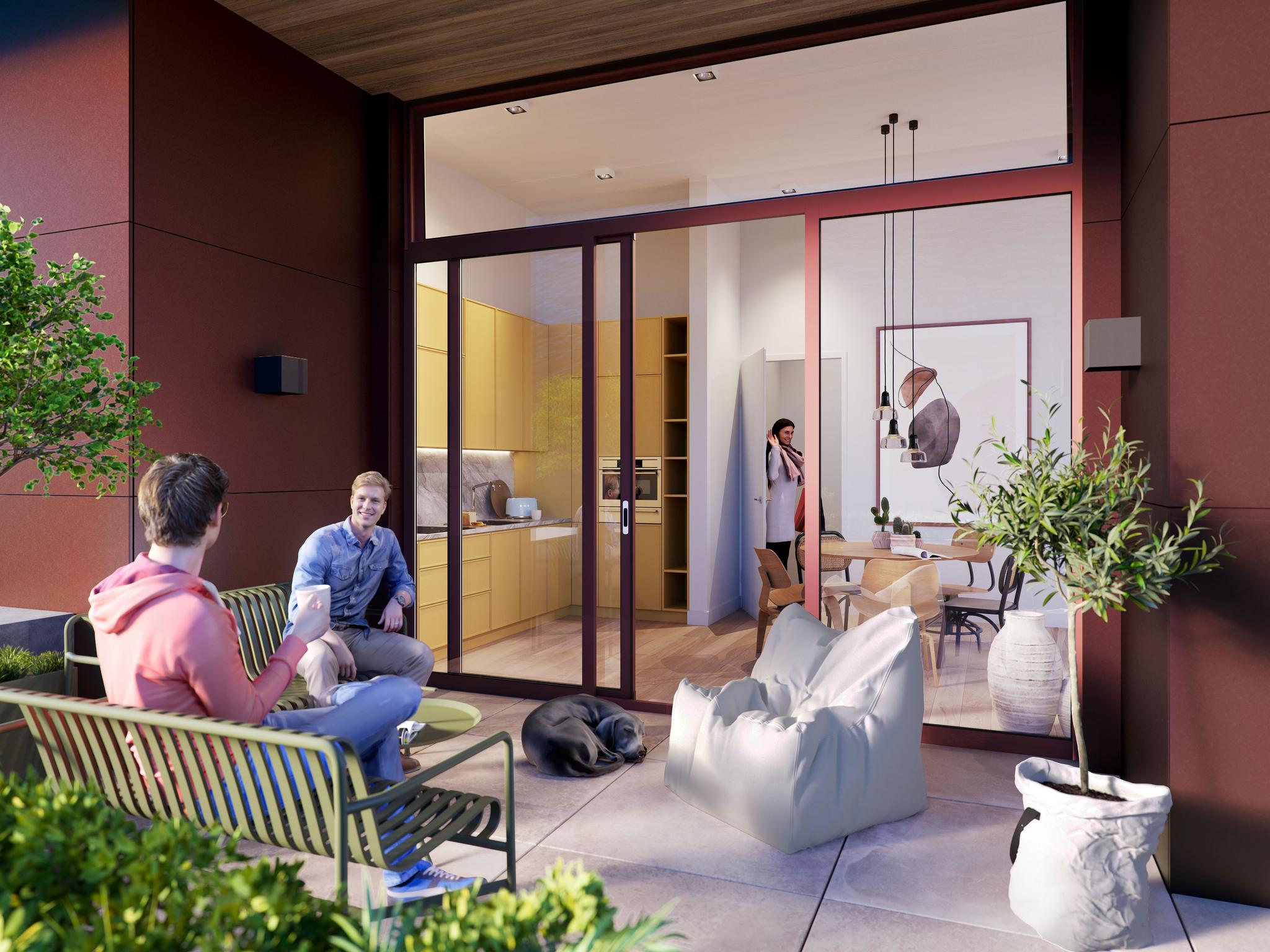 Nieuw 1A 2kamer appartement Gebouw F Interieur 42 bnr 401 Terras