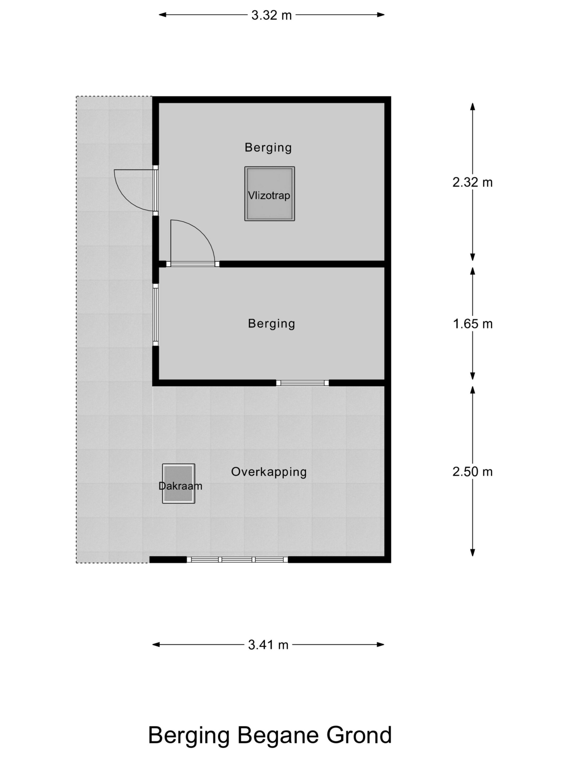 Berging met overkapping
